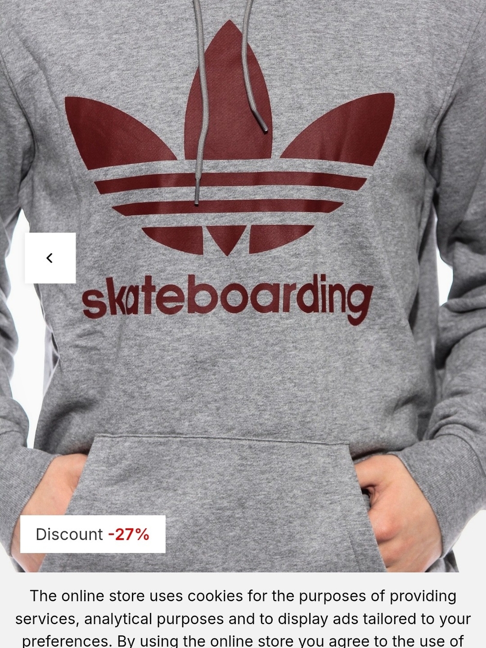 adidas Men's Gray Zip-Up Hoodie with Burgundy Logo
